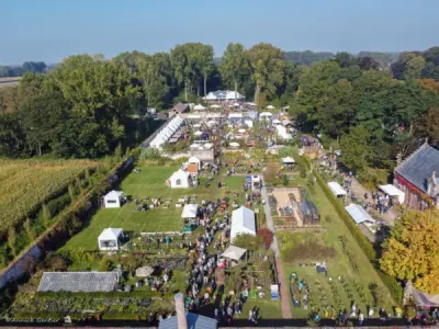 bovenaanzicht deel van het park van Beervelde