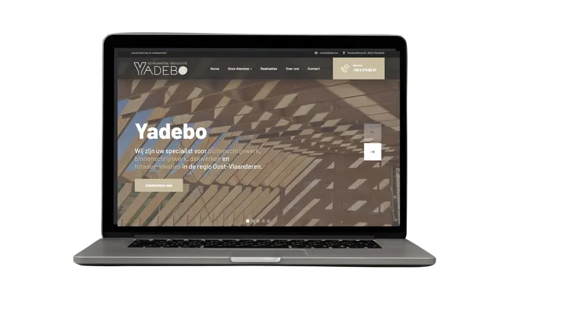 Website van Yadebo op verschillende schermen